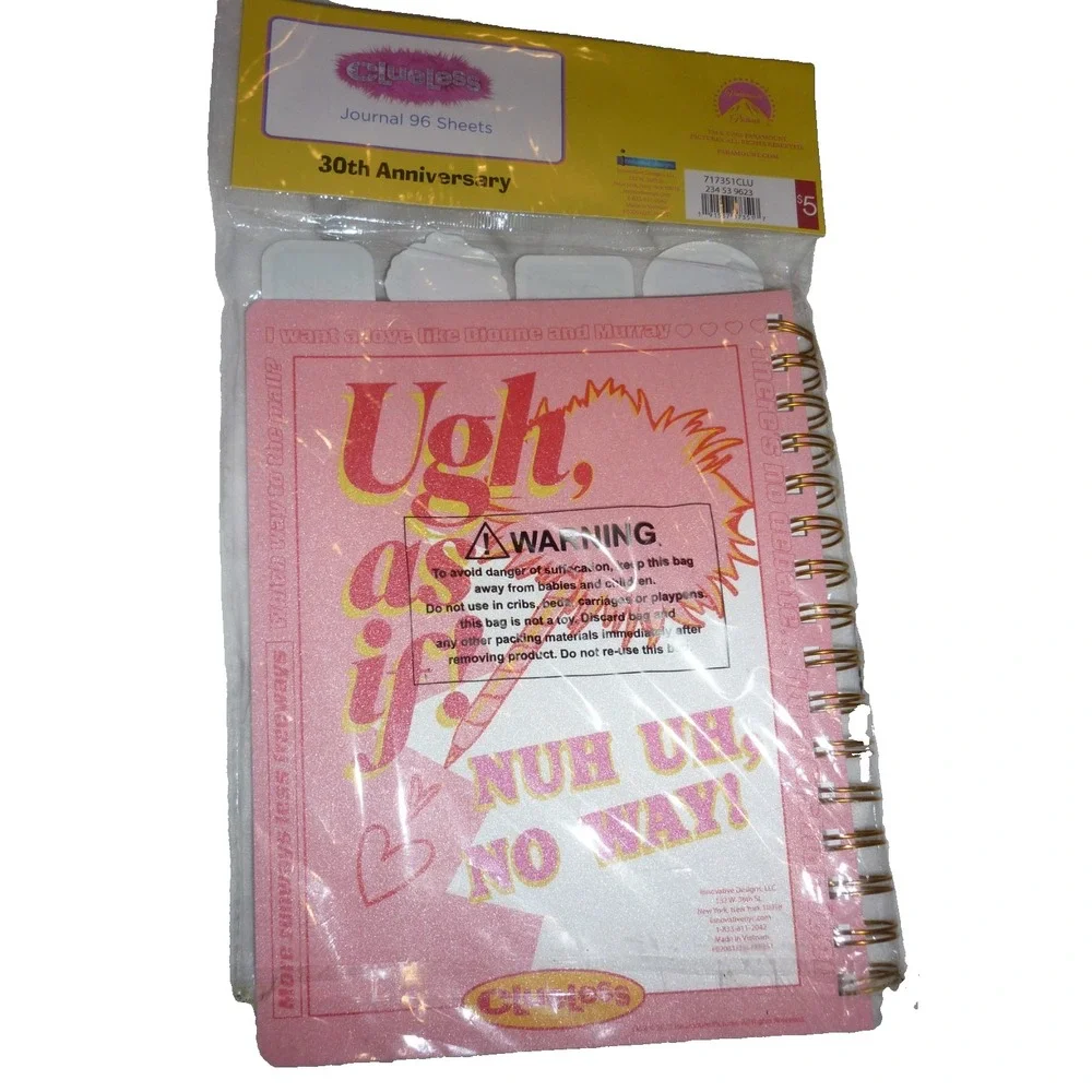 NEW CLUELESS 30th Anniversary Blush‎ Pink Colored Journal 96 Sheets /Sealed